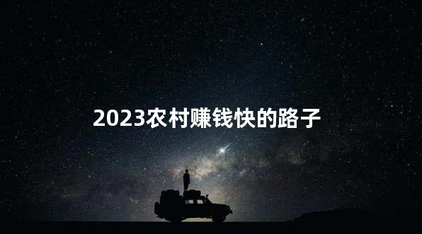 2023农村赚钱快的路子