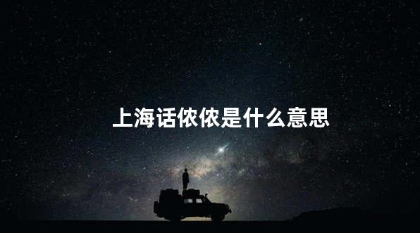 上海话侬侬是什么意思