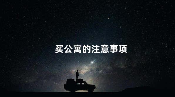 买公寓的注意事项