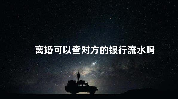 离婚可以查对方的银行流水吗